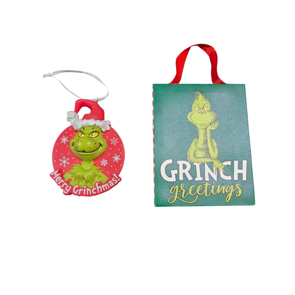 Dr. Seuss The Grinch‎ Christmas Decor Light Up Canvas Sign and Ornament Set 2022